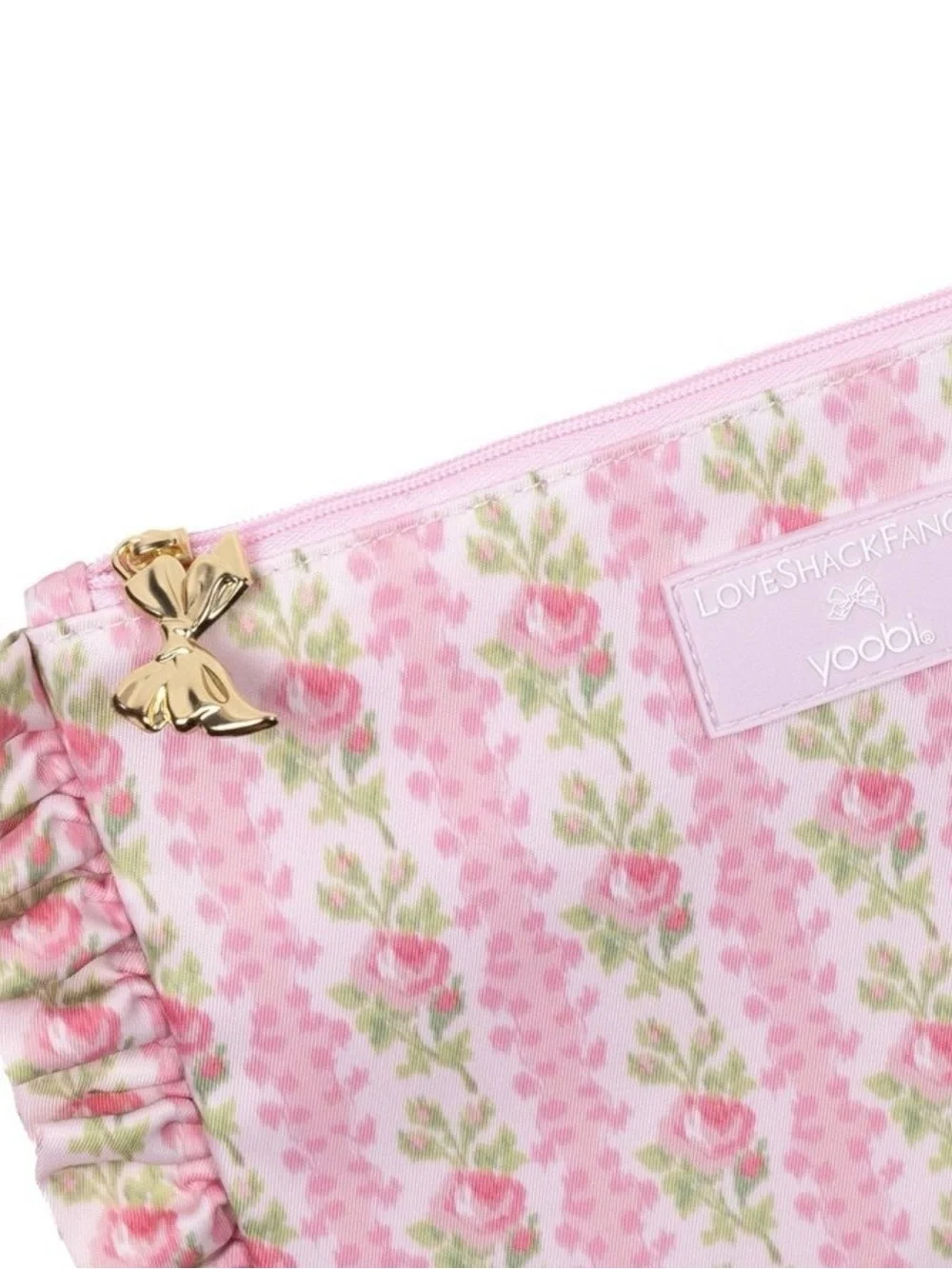LoveShackFancy X Yoobi Blooming Heirloom Zip Pencil Case Strawberry Macaroon NWT